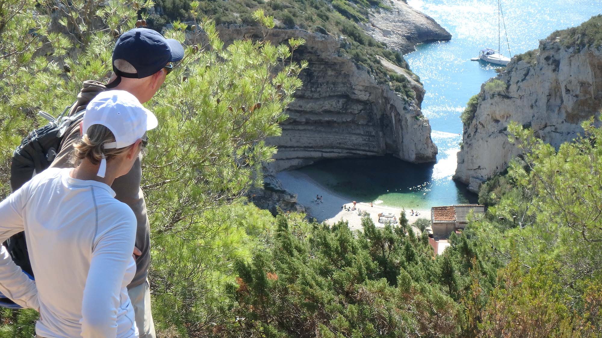 Hiking in Stiniva bay